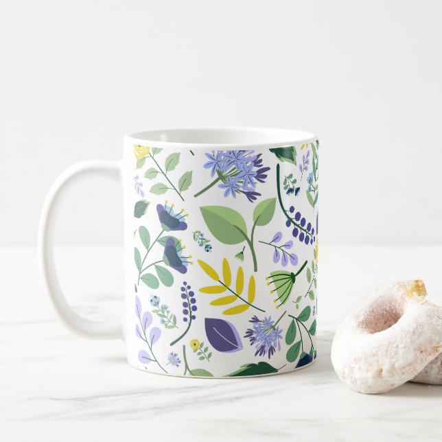Blommig Kaffemugg (Med munk)