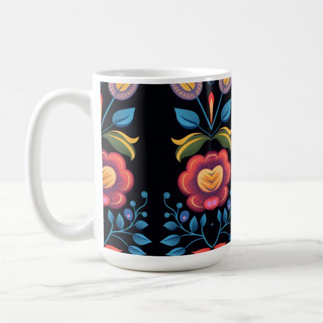 blommig kaffemugg (Vänster)