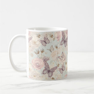 “Blommig kaffemugg – Elegant blomdesign