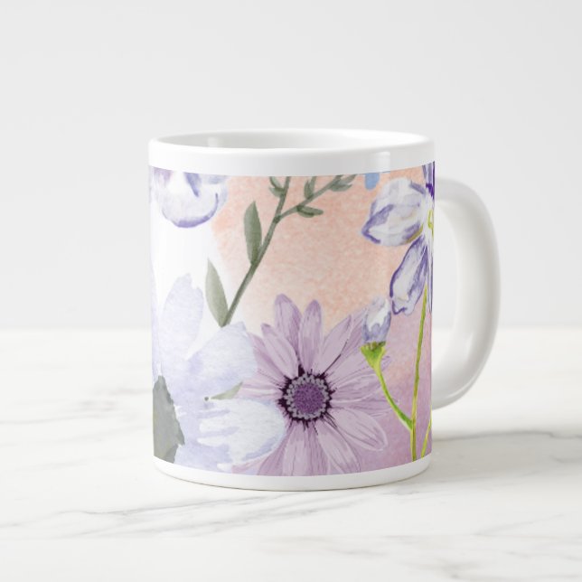 blommig kaffemugg söt blommdesign mugg jumbo mugg (Framsida höger)