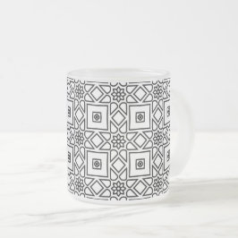 Blommig kakel geometrisk mönsterkaffe frostad glasmugg