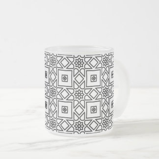 Blommig kakel geometrisk mönsterkaffe frostad glasmugg