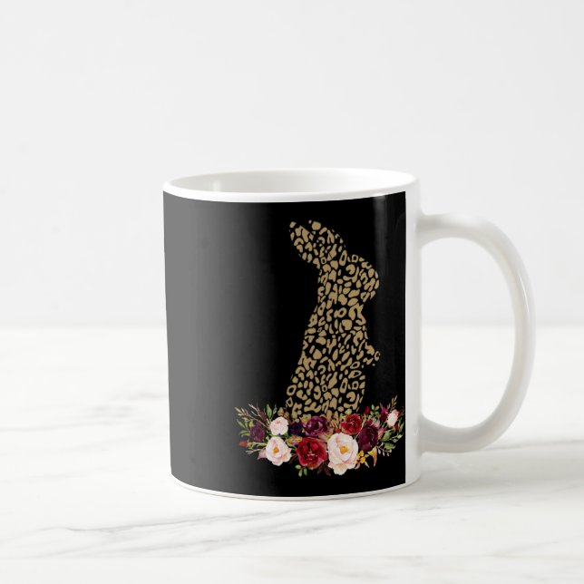 Blommig kanin Leopard Cheetah Print Påsk G Kaffemugg (Höger)