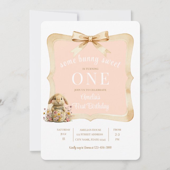 Blommig kanin tjej fest mall (Framsida)