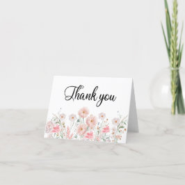 Blommig kant akvarell tack kort