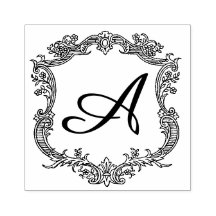 Blommig kant med monogram