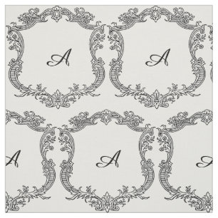 Blommig kant med monogram tyg