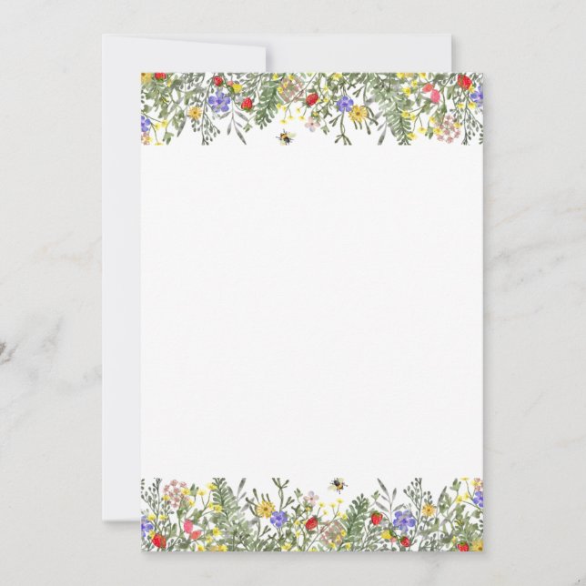 Blommig kant sommar våren inbjudan (Framsida)