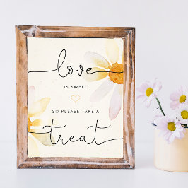 Blommig kärlek är söt bröllopsaffisch poster