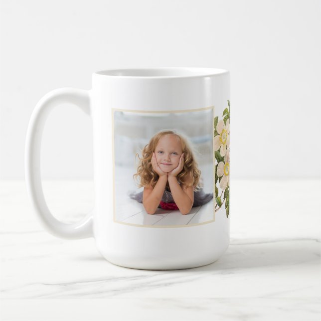 Blommig kärlek du foto  kaffemugg (Vänster)