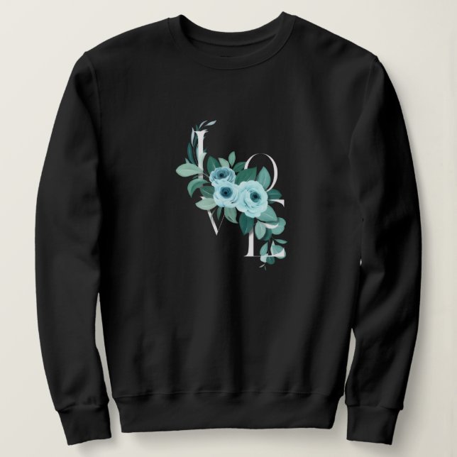 Blommig kärlek helärmad t-shirt (Design framsida)