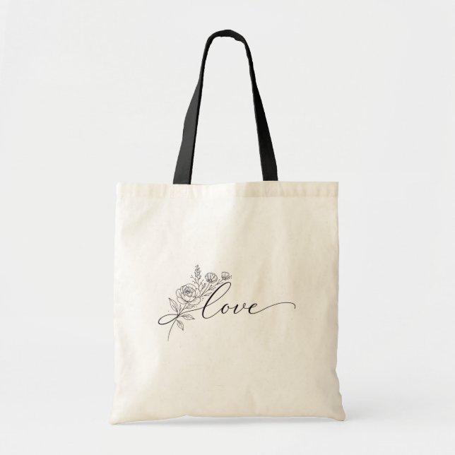 Blommig kärlek i elegant chic tygkasse (Framsidan)