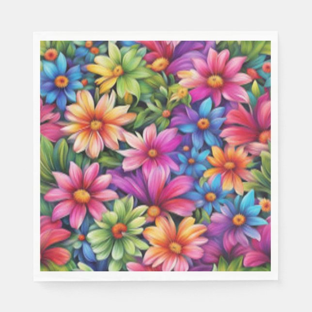 Blommig kärlek - Pappersservett (Framsidan)