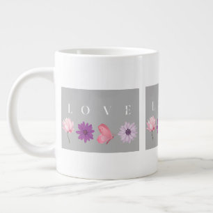 Blommig kärlek Romantisk botanisk gåva till henne Jumbo Mugg