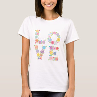 Blommig KÄRLEK Tee Shirt