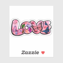 Blommig Kärlek Typografi Klistermärken