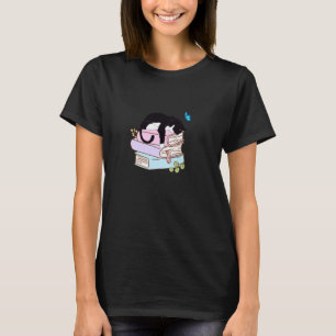 Blommig kattmamma bokälskare t-shirt