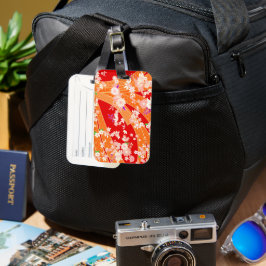 Blommig Kimono Mönster Vår Bagagebricka