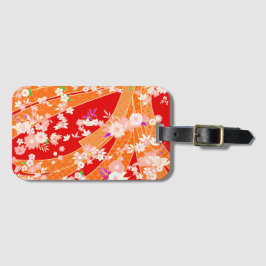 Blommig Kimono Mönster Vår Bagagebricka
