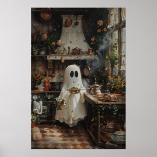 Blommig kökspöktryck, Mörk Akademia Poster
