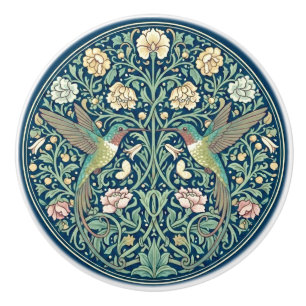 Blommig kolibripar William Morris-stil Knopp