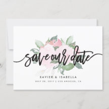 Blommig komposition | Spara datum-meddelande