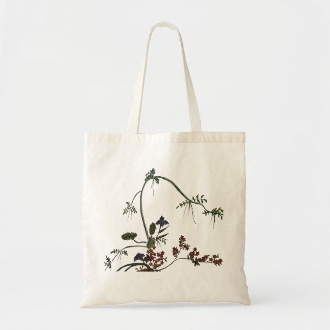 Blommig konst japansk blomma tygkasse (Framsidan)