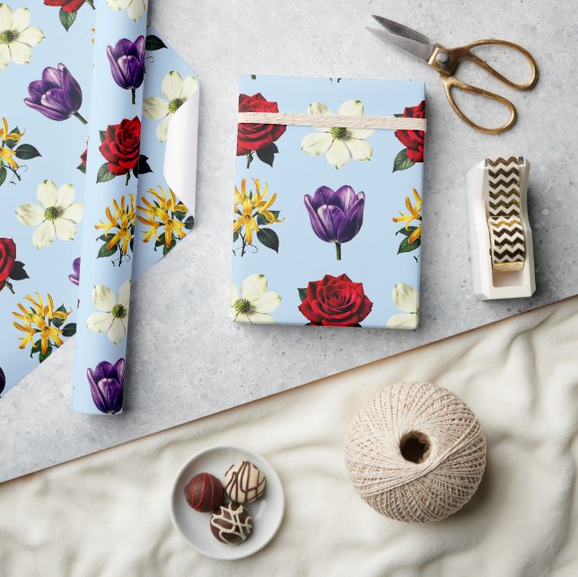 Blommig Konstnärlig Rolig Presentidéer Inpacknings Presentpapper (Hantverk)