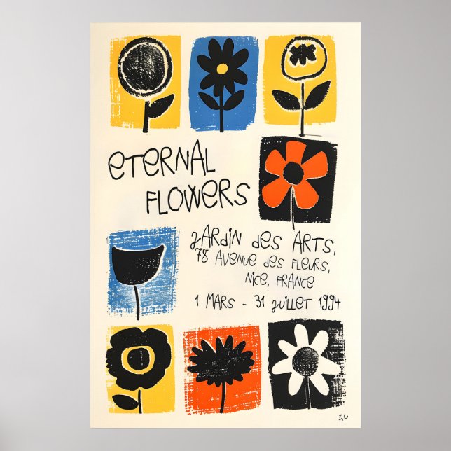 Blommig konsttryck Abstrakt botanisk affisch, Trev Poster (Framsidan)