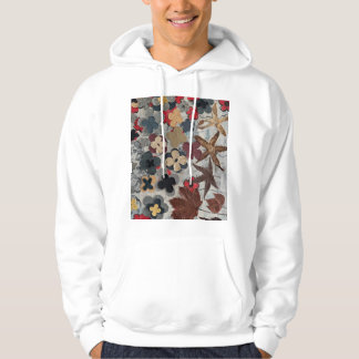 Blommig konsttryck i teal hoodie