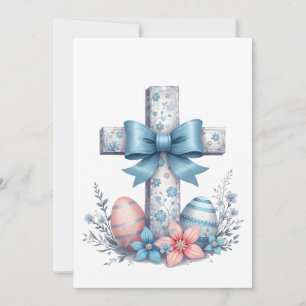 Blommig kors Coquette Jesus Bow Kristet tro Inbjudningar
