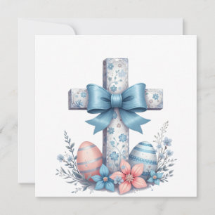 Blommig kors Coquette Jesus Bow Kristet tro Julkort