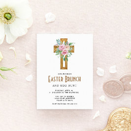 Blommig Kors Påskbrunch Inbjudan