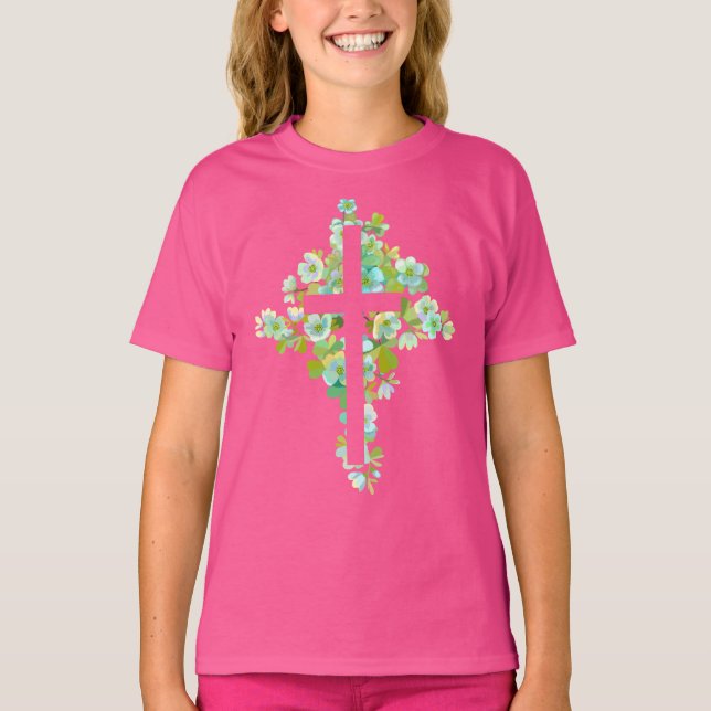 Blommig kors t shirt (Framsida)
