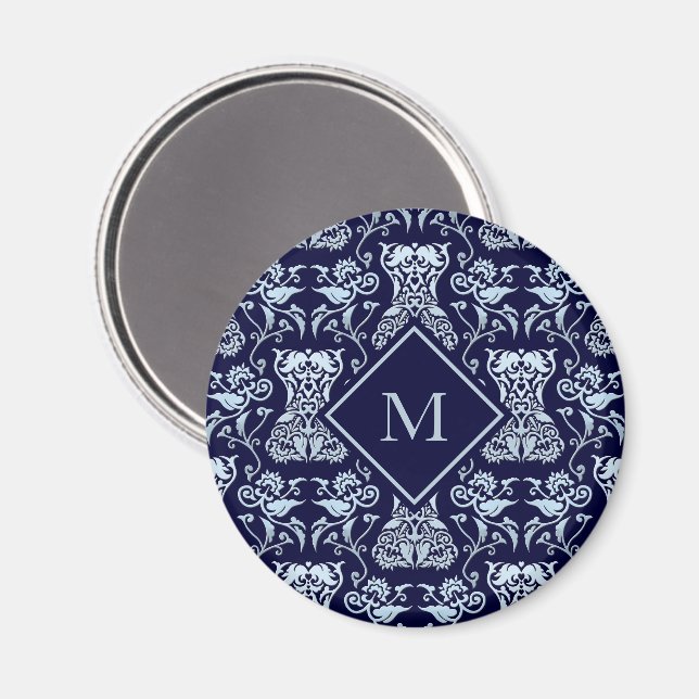 Blommig Korsett Damastmönster Magnet (Front/Back)