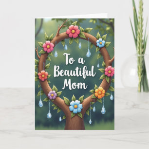 Blommig kort till mamma