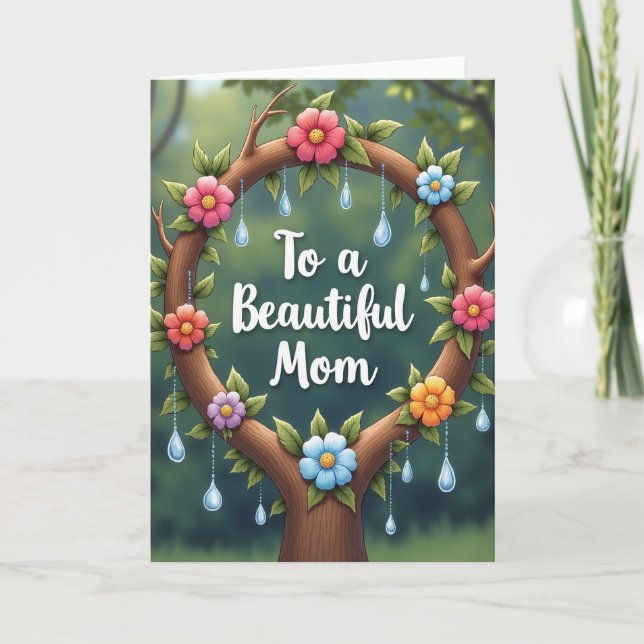 Blommig kort till mamma (Framsida)