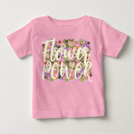 Blommig kraft baby t-shirt rosa boho attityd