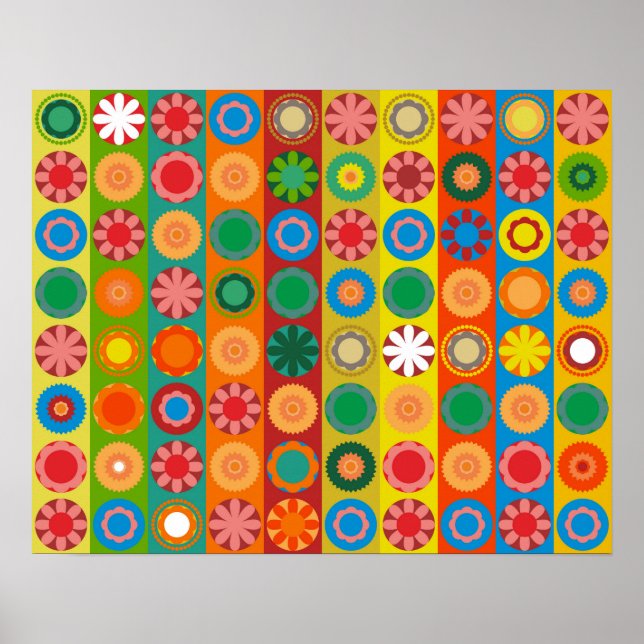 Blommig Kraft i Rader Poster (Framsidan)