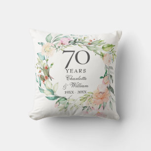 Blommig Krans 70-års bröllopsjubileum Foto Kudde