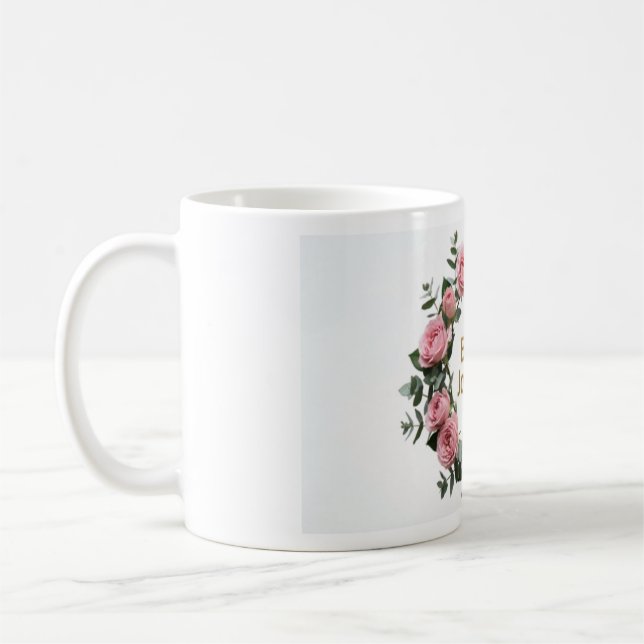 Blommig krans guld folie dekal set | Rosenskär R Kaffemugg (Vänster)