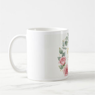 Blommig krans Guld folie dekal uppsättning Rosen Kaffemugg