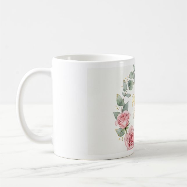 Blommig krans Guld folie dekal uppsättning | Rosen Kaffemugg (Vänster)
