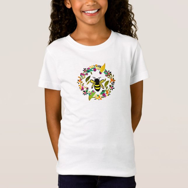 Blommig krans och bi t shirt (Framsida)