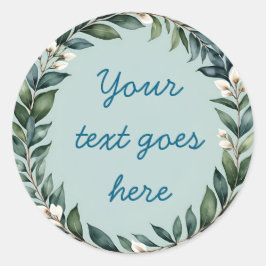 blommig krans text illustration akvarell anpassad  runt klistermärke