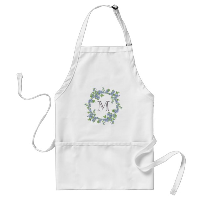 Blommig kransmonogram förkläde (Framsidan)
