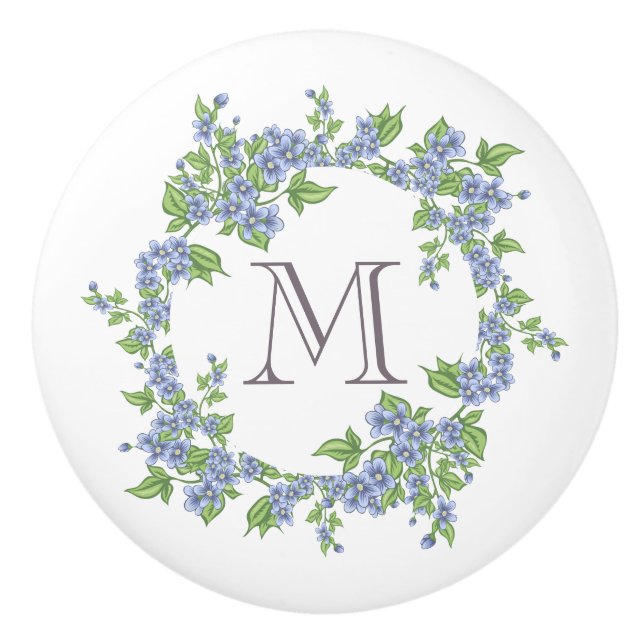 Blommig kransmonogram knopp (Framsidan)