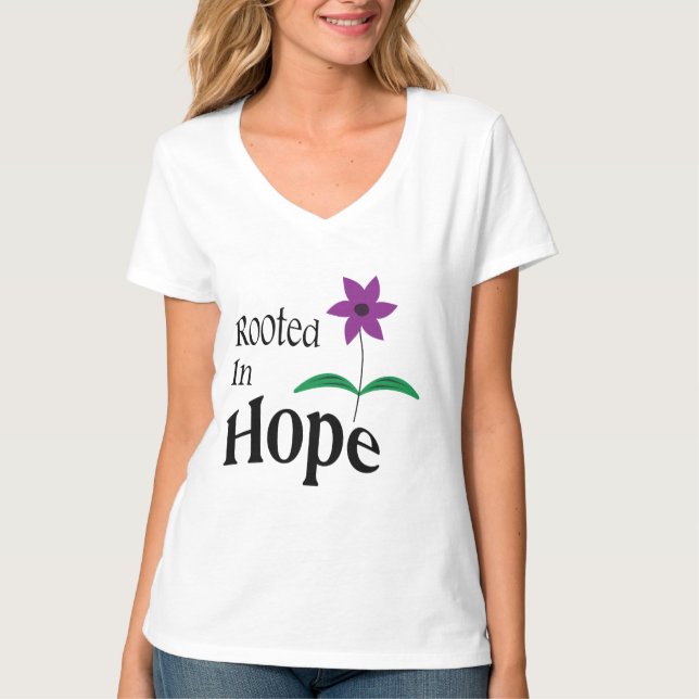 blommig kristen t shirt (Framsida)