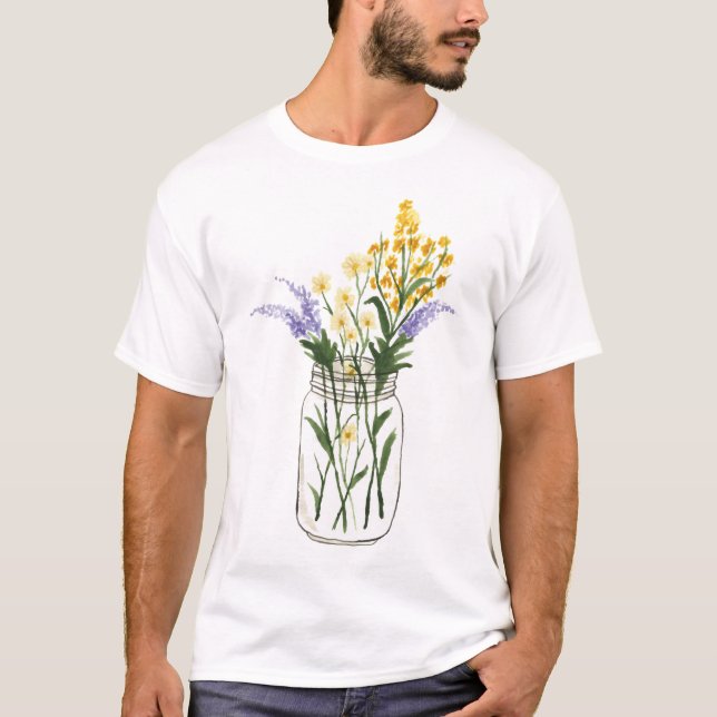 Blommig kruka t shirt (Framsida)