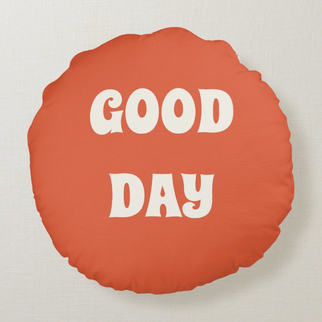 Blommig kudde med ”GOOD DAY” (Baksidan)